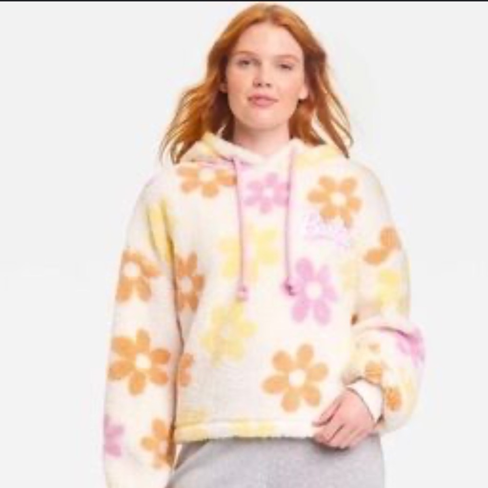 Barbie Floral Fleece Hoodie -NWT